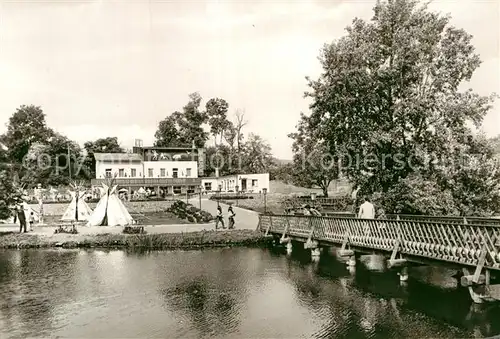 AK / Ansichtskarte Bernburg Saale HO Eiscafe Baerenburg Indianerdorf Kat. Bernburg