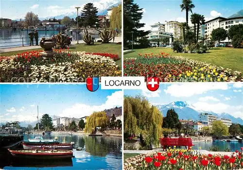 AK / Ansichtskarte Locarno Lago Maggiore Park Bootshafen