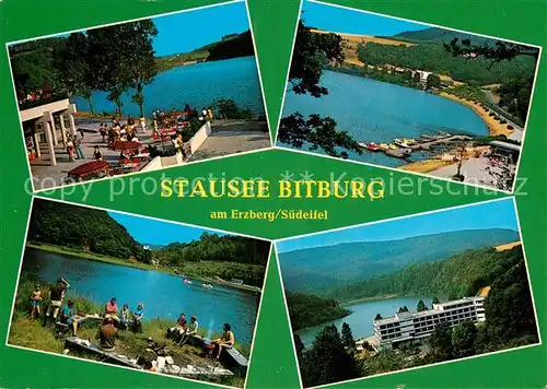AK / Ansichtskarte Biersdorf See Stausee Bitburg Grillplatz Strandcafe Hotel Ferienstrasse Suedeifel Kat. Biersdorf am See