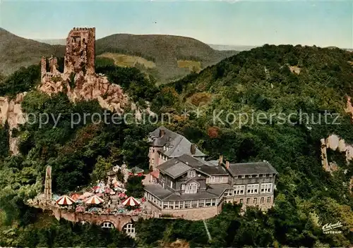 AK / Ansichtskarte Koenigswinter Hotel Restaurant auf dem Drachenfels Burgruine Fliegeraufnahme Kat. Koenigswinter