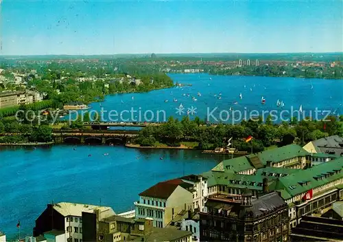 AK / Ansichtskarte Hamburg Blick ueber Binnenalster und Aussenalster Kat. Hamburg