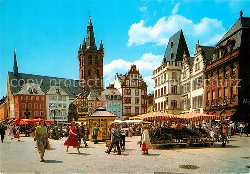 AK / Ansichtskarte Trier Hauptmarkt mit St Gangolf Kirche Kat. Trier
