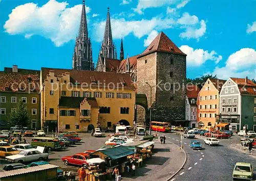 AK / Ansichtskarte Regensburg Alter Kornmarkt Turm Dom St Peter Kat. Regensburg