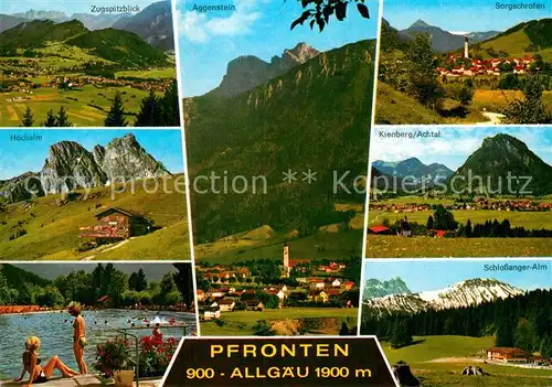 AK / Ansichtskarte Pfronten Gesamtansicht mit Alpenpanorama Hochalm Achtal Kat. Pfronten