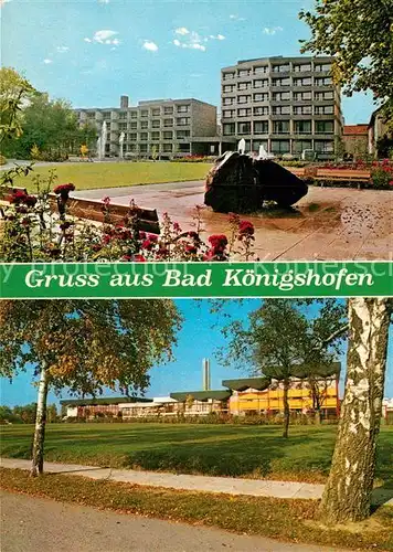 AK / Ansichtskarte Bad Koenigshofen Kurhotel Promenade Brunnen Kurzentrum Kat. Bad Koenigshofen i. Grabf.