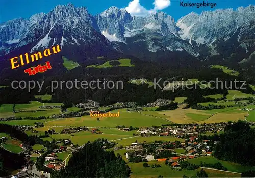 AK / Ansichtskarte Ellmau Tirol Kaiserbad Kaisergebirge Fliegeraufnahme Kat. Ellmau