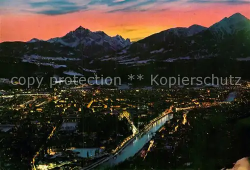AK / Ansichtskarte Innsbruck Blick von der Hungerburg Sonnenuntergang Kat. Innsbruck