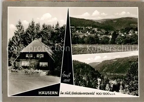 AK / Ansichtskarte Haeusern Schwarzwald Schwarzwaldhaus Teilansicht See  Kat. Haeusern