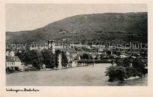 AK / Ansichtskarte Saeckingen Rhein Holzbruecke Kat. Bad Saeckingen