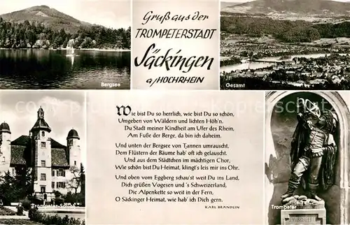 AK / Ansichtskarte Saeckingen Rhein Bergsee Trompeter Schloss Panorama Kat. Bad Saeckingen