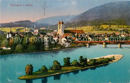 AK / Ansichtskarte Saeckingen Rhein Holzbruecke Muenster  Kat. Bad Saeckingen