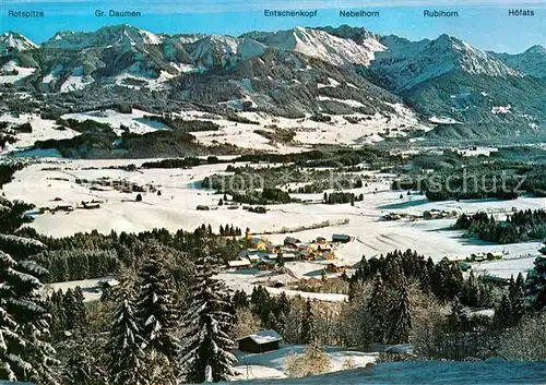 AK / Ansichtskarte Ofterschwang Panorama Wintersportplatz Allgaeuer Alpen Kat. Ofterschwang