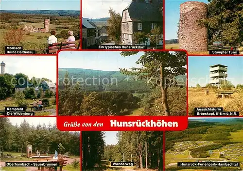 AK / Ansichtskarte Hunsrueck Landschaftspanorama Hunsrueckhoehen Ruine Baldenau Wildenburg Sauerbrunnen Turm Ferienpark Kat. 