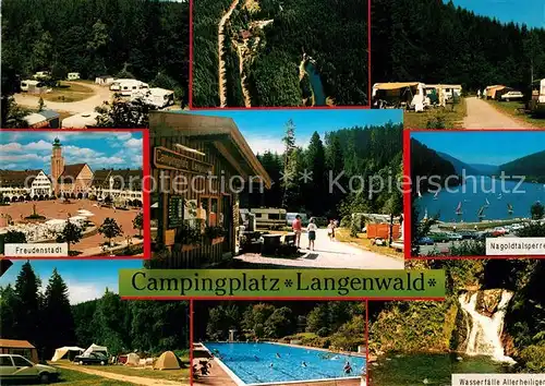 AK / Ansichtskarte Freudenstadt Campingplatz Langenwald im Schwarzwald Freibad Wasserfaelle Allerheiligen Nagoldtalsperre Kat. Freudenstadt
