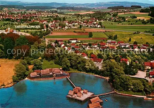 AK / Ansichtskarte Unteruhldingen Fliegeraufnahme Pfahlbauten Kat. Uhldingen Muehlhofen