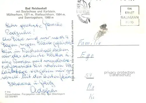AK / Ansichtskarte Bad Reichenhall Fliegeraufnahme Saalachsee Karlstein Muellnerhorn Sonntagshorn Kat. Bad Reichenhall