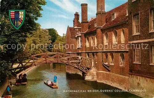 AK / Ansichtskarte Cambridge Cambridgeshire Mathematical Bridge Queens College