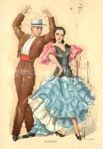 AK / Ansichtskarte Tanz Taenzer Bulerias Folklore Espanol Bailes Andaluces