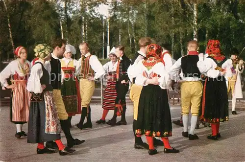 AK / Ansichtskarte Trachten Schweden Folk Dancers Skansen  Kat. Trachten
