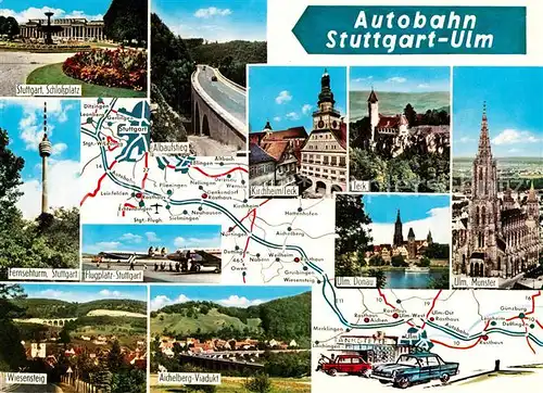 AK / Ansichtskarte Autobahn Stuttgart Ulm Aichelberg Viadukt Albaufstieg Wiesensteig  Kat. Autos