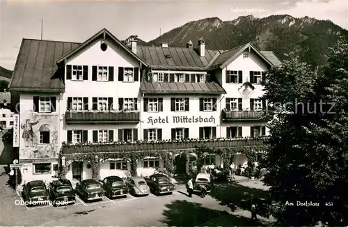 AK / Ansichtskarte Oberammergau Hotel Wittelsbach Dorfplatz Kat. Oberammergau