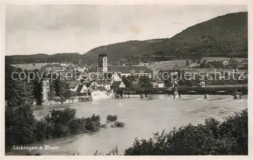 AK / Ansichtskarte Bad Saeckingen Teilansicht Rheinbruecke Muenster Kat. Bad Saeckingen