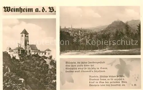 AK / Ansichtskarte Weinheim Bergstrasse Burg Teilansicht  Kat. Weinheim