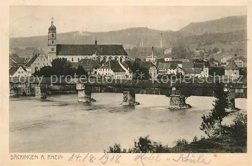 AK / Ansichtskarte Bad Saeckingen Rheinbruecke Muenster Kat. Bad Saeckingen