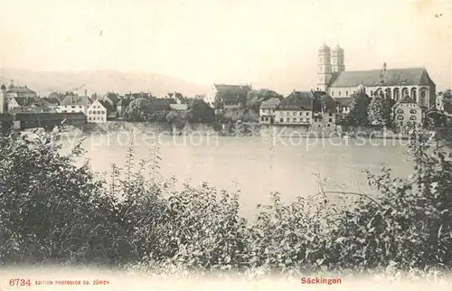 AK / Ansichtskarte Bad Saeckingen Teilansicht Muenster Rhein Kat. Bad Saeckingen