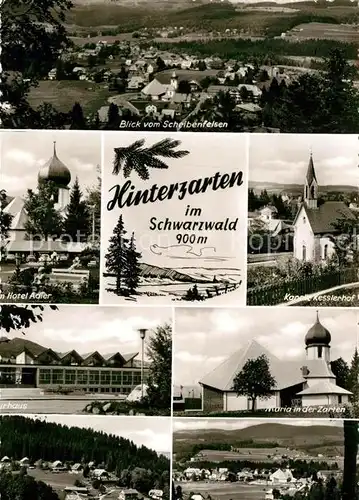 AK / Ansichtskarte Hinterzarten Blick vom Scheibenfelsen Hotel Adler Kapelle Kesslerhof Maria in der Zarten Kat. Hinterzarten