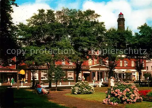 AK / Ansichtskarte Borkum Nordseebad Georg Schuette Platz Bahnhof Neuer Leuchtturm Kat. Borkum