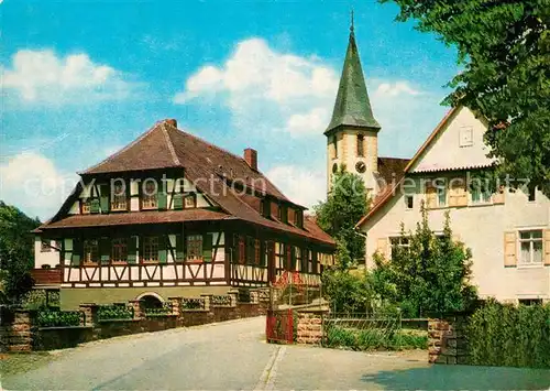 AK / Ansichtskarte Zell Harmersbach Pfarrhofgraben Kirche Fachwerkhaus Kirche Kat. Zell am Harmersbach