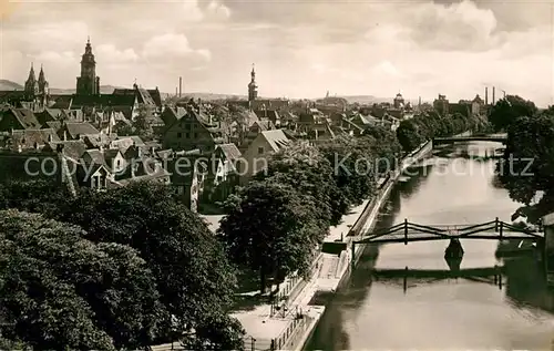 AK / Ansichtskarte Heilbronn Neckar Blick ueber die Stadt Partie am Neckar Kat. Heilbronn