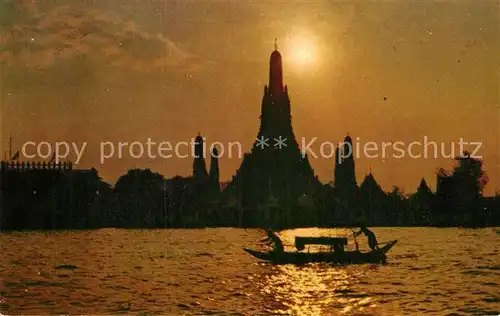 AK / Ansichtskarte Dhonburi Scenery of Wat Aroon at sunset
