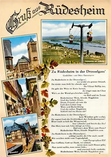 AK / Ansichtskarte Gedicht auf AK Zu Ruedesheim in der Drosselgass Otto Hausmann  Kat. Lyrik