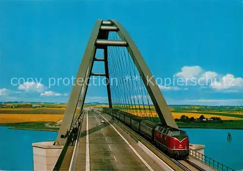 AK / Ansichtskarte Bruecken Bridges Ponts Fehmarnsund Bruecke Vogelfluglinie Deutschland Daenemark 