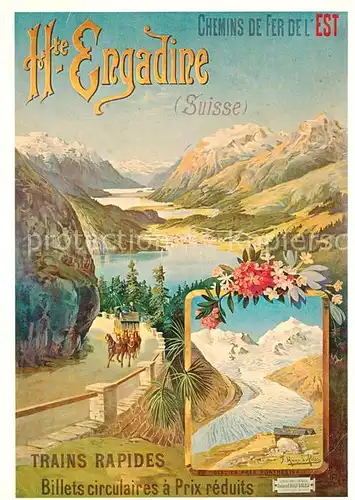 AK / Ansichtskarte Eisenbahn Affiche Chemins de Fer de l Est 1895 F. Hugo d Alesi Kat. Eisenbahn