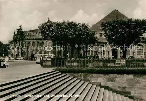 AK / Ansichtskarte Dresden Semper Oper und Italienisches Doerfchen Kat. Dresden Elbe