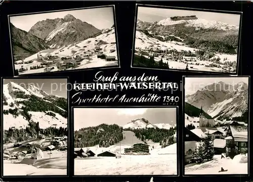 AK / Ansichtskarte Hirschegg Kleinwalsertal Vorarlberg Winterpanorama Kleinwalsertal Sporthotel Auenhuette Kat. Mittelberg
