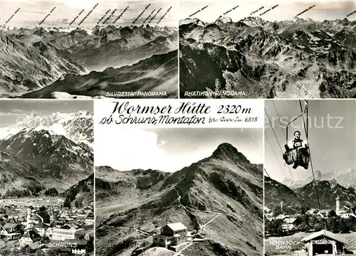 AK / Ansichtskarte Schruns Vorarlberg Silvretta Rhaetikon Panorama Berghaus Bergwandern Hochjochbahn Kat. Schruns