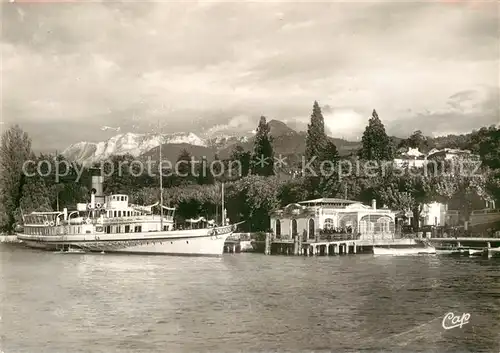 AK / Ansichtskarte Evian les Bains Haute Savoie La Debarcadere et la Dent d Oche Alpes Kat. Evian les Bains