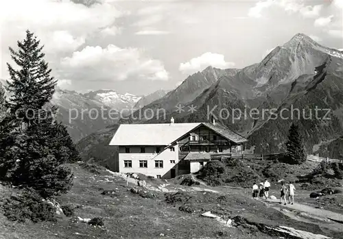 AK / Ansichtskarte Gschoesswandhuette Zillertal gegen Zillergrund und Ahornspitze Zillertaler Alpen Kat. Mayrhofen