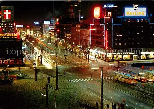 AK / Ansichtskarte Kopenhagen Rathausplatz bei Nacht Kat. Hovedstaden