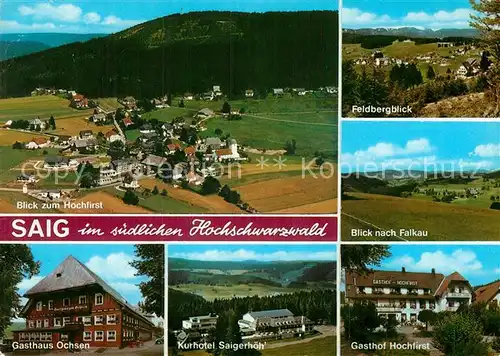 AK / Ansichtskarte Saig Schwarzwald Fliegeraufnahme Hochfirst Gasthaus Ochsen Kurhotel Saigerhoeh  Kat. Lenzkirch