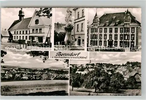 AK / Ansichtskarte Bonndorf Schwarzwald Volksschule Marktbrunnen Schloss Teilansicht  Kat. Bonndorf