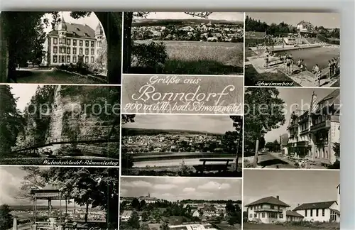 AK / Ansichtskarte Bonndorf Schwarzwald Schloss Wutachschlucht Lindenbuck Kirche Schwimmbad  Kat. Bonndorf