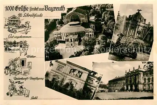 AK / Ansichtskarte Bayreuth 1000 Gruesse Schreibfaule Schlss  Kat. Bayreuth