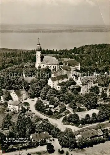AK / Ansichtskarte Andechs Kloster Rokokokirche Ammersee Original Fliegeraufnahme Kat. Andechs