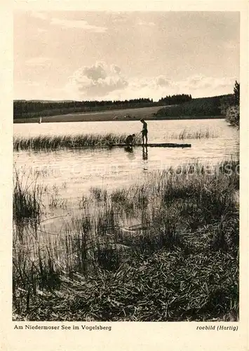 AK / Ansichtskarte Freiensteinau Partie am Niedermoser See im Vogelsberg Jahrweiser Deutsches Wandern 1956 Poesie Peter Rosegger Kat. Freiensteinau