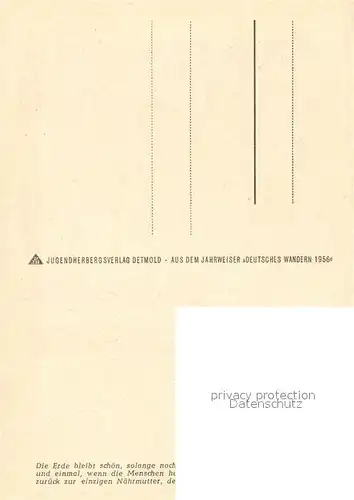 AK / Ansichtskarte Freiensteinau Partie am Niedermoser See im Vogelsberg Jahrweiser Deutsches Wandern 1956 Poesie Peter Rosegger Kat. Freiensteinau